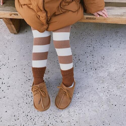 Childrens leisure 2019 autumn and winter boys and girls leggings cotton striped girls leggings warm pants trousers children pan