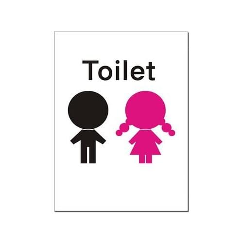 Home number Kindergarten men and women toilet room card cartoon toilet sign school bathroom sign acrylic creative logo