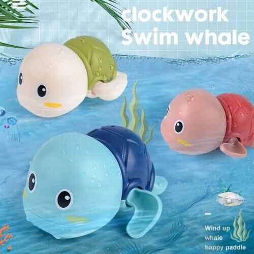 Baby Playing In The Water Bath Toys Baby Shower Clockwork Winding Children Playing Water Small Turtle Bathroom