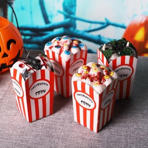 Halloween Simulation Popcorn Boxes Fake Popcorn Bubble Spider Eyeball Party Decor Bar Ktv Decoration Kids Toys Halloween Props