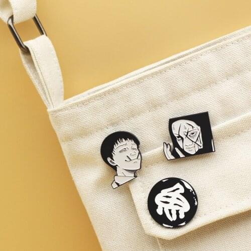 Junji Ito Brooch Japan Anime Terror Movies Enamel Pins Fashion Alloy Jewelry Gifts Knapsack Hat Collar Lapel Badges Accessory