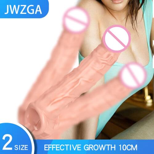 JWZGA Reusable Condom Penis Extender Sleeve Erotic Sex Toys For Adults Sex Products Cock Rubber For Men 18 Plus