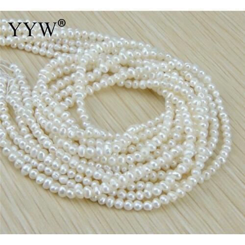 Grade AA 3-4mm Natural Freshwater Pearl Beads White Potato Pearl Loose Beads For DIY Necklace Bracelat Jewelry Making Finding