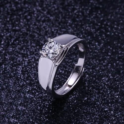 UMQ 925 Silver Men Classic Excellent Cut 1 ct 6.5mm Moissanite Ring Luxury Brand Pass Diamond Test Past Moissanite Rings