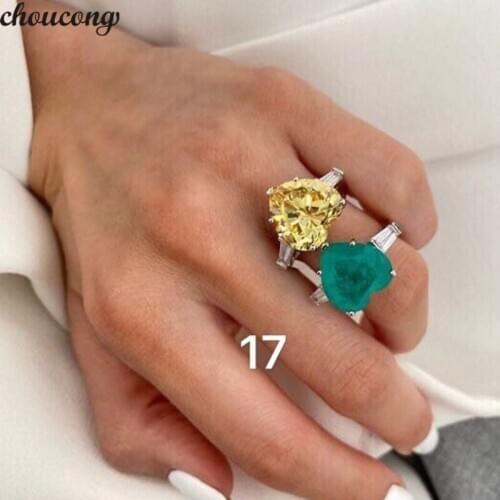 Heart Shape Promise Ring Real 925 Sterling Silver 5ct Lab Topaz Diamond Cz Engagement Wedding Band Rings For Women men Jewelry