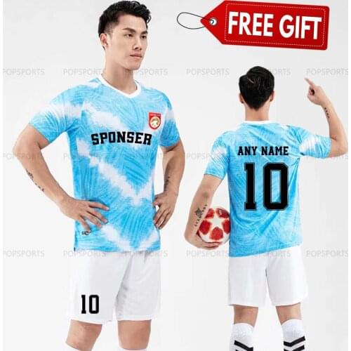 Free socks Men football jersey uniforms Custom shirts and shorts set for Men Sets with socks