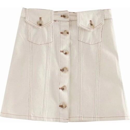 Sexy Women Denim Mini Skirt Fashion Summer High Waist Skirt Blue And White Package Hip Jeans