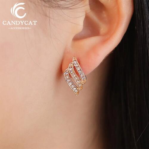 Trendy Vintage Feather Stud Earrings For Women Fashion Exquisite Angel Wings Rhinestone Ear Nail Fashion Jewelry Gift Wholesale