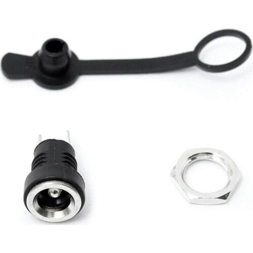 2.1Mm X 5.5Mm Panel Mount Dc Socket Power Jack Charger Dust + Waterproof Cover A9X6