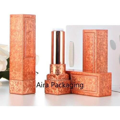 Plastic Eleagnt Square Lipstick Tube 12.1mm High Class Cosmetic Lip Rouge Sub Container Empty Professional Lip Balm Bottle 40Pcs