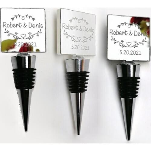 Personalised Lasre Engraving Wine Bottle Drop Stoppers Bottle Stopper Vacuum Sealed Wedding Heart Gift Wine Pourer Stopper