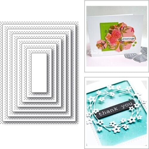 Double Stitched Nesting Rectangle 2020 New Metal Cutting Dies for DIY Scrapbooking and Card Making Background Embossing No Stamp