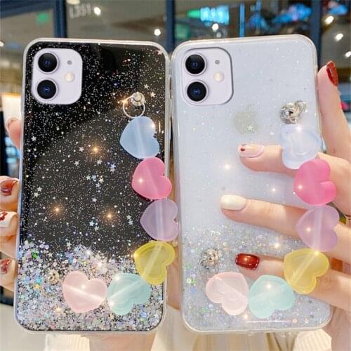 Rainbow Love Bracelet Glitter Stars Phone Case For OPPO A9 2020 A5 A5S A3S A7 A8 A31 A91 A92S A52 A72 5G F7 F9 F11 F15 F19 Cover