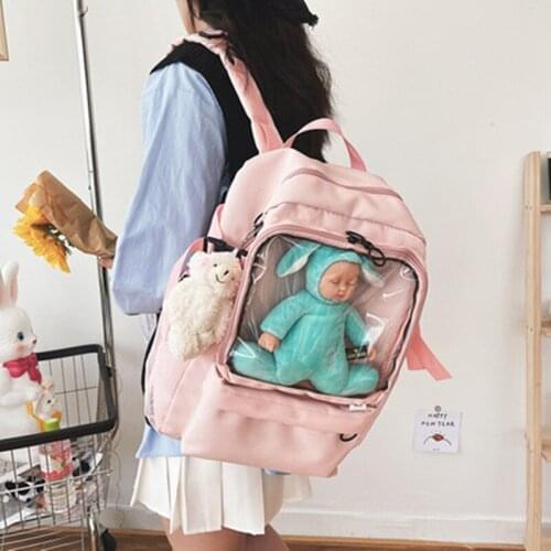 New Korean Large Capacity Backpacks Women Kawaii Students Preppy ITA Bag for Teenager Girls Sweet Waterproof School Travel Bags