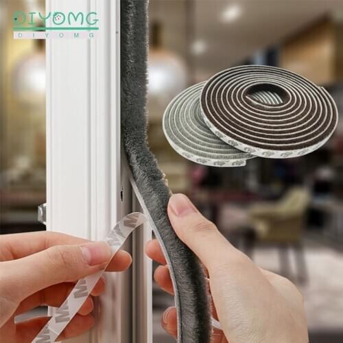 Brush Strip Door Window Self-adhesive Sealing Strip Wardrobe Sound Insulation Wind-proof Weather Strip Gasket Draught Excluder