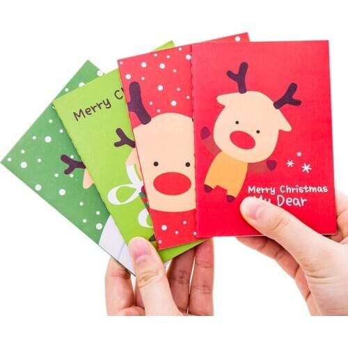 Merry Christmas 2pcs/Lot Pocket Notebooks Mini Dairy Trees Deer Stocking Hand Book Line Festival Gifts School Girls Stationery