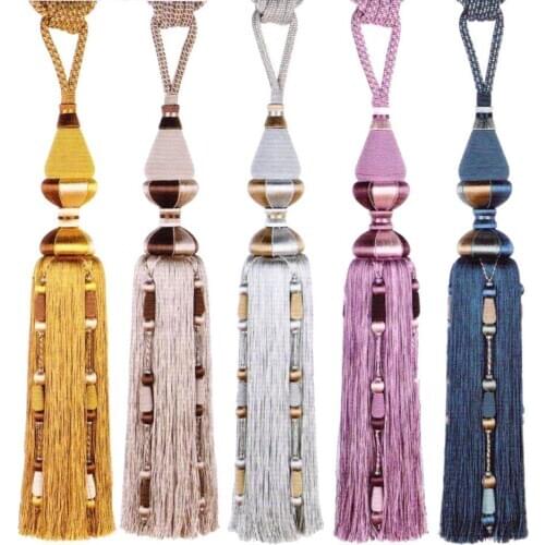 High-grade Luxury 1Pair Curtain Hanging Belt Curtain Accessories Strap Tassel Tiebacks Buckle Decor Rope Extreme Luxury Tie Back