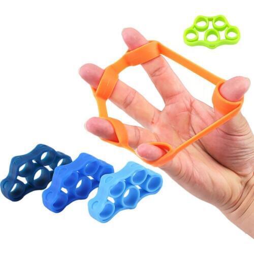 Silicone Gel Finger Resistance Bands Finger Training Stretch Exercise Elastic Rubber Band Fitness Equipment 6 Colors