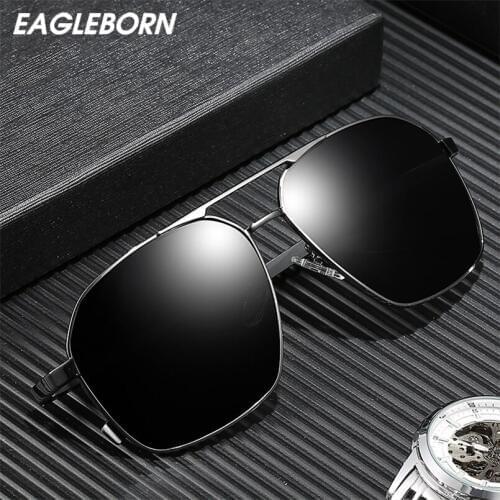 Men Polarized Luxury Brand Sunglasses Men Aluminum Magnesium Spring Feet Drive Stylish Retro High Quality Gradient Sunglasses