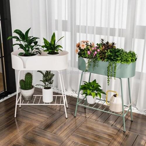 Nordic Flower Shelf Rack Balcony Simple Flower Shelf Living Room Floor Type Multi-layer Green Radish Succulent Plant Pot Rack