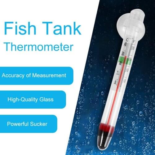 Hot Newest Fish Tank Water Temperature Glass Meter Aquarium Thermometer With Suction Cup Digital Household 0-44 Degrees Ce