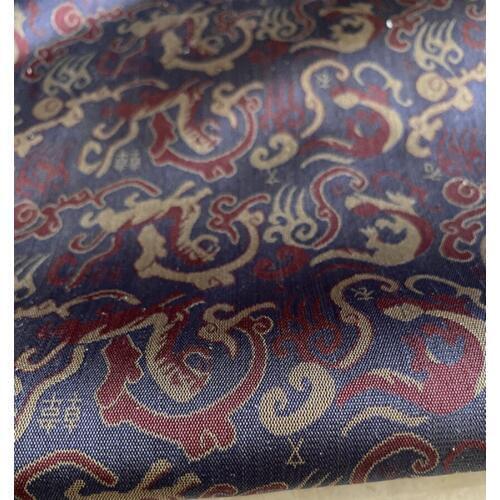 Traditional Ancient Textile Cheongsam Chinese Style Classical Yarn Dyed Dragon Jacquard Mulberry Silk Fashion Cloth Fabric