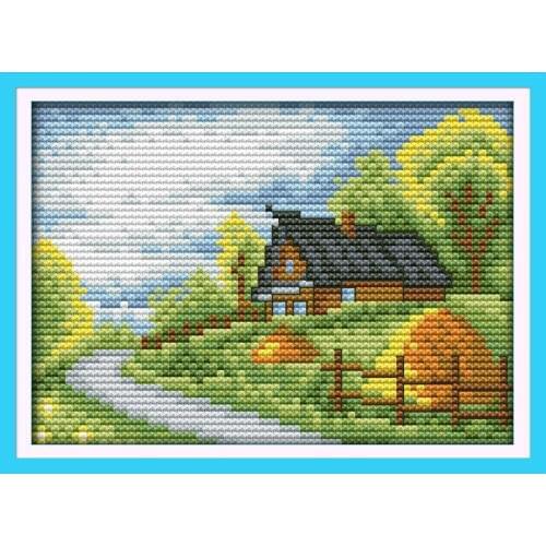 Everlasting Love Countryside Cabin Chinese Cross Stitch Kits Ecological Cotton Stamped 11CT Christmas New Store Sales Promotion