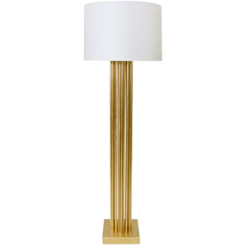 Nordic New Study Room Vertical Bedside Lamp Gold Foil Silver Foil Retro Hardware Iron Pipe Art Floor Lamp