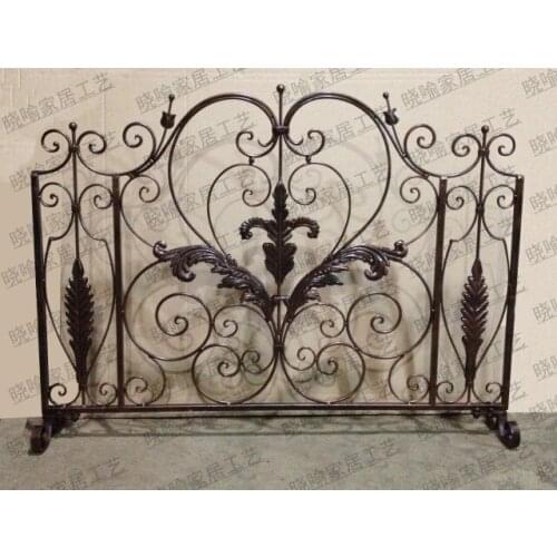 High-grade, wrought iron floor mantel Wai flameproof enclosure fire screen1123