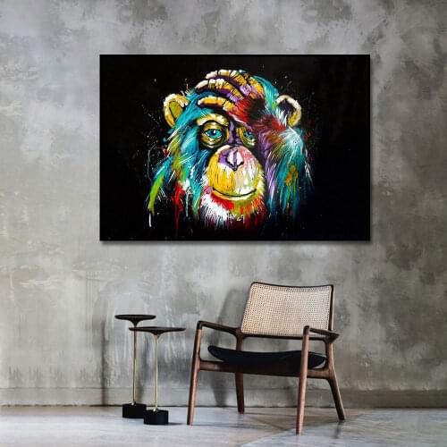 Funny Cute Colorful Monkey Canvas Painting Poster Print Wall Art Picture For Living Room Home Decor Wall Decoration Frameless