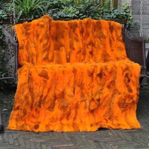 CX-D-11R Patchwork Many Size Colors Bedding Set Real Rabbit Fur Blanket Plaid Fur Rug Throw Blanket Small Carpet DROP SHIPPING