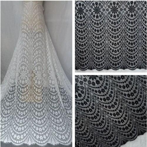 1.5 meters wide heavy hollow embossed wavy flowers eyelashes lace DIY lace fabric