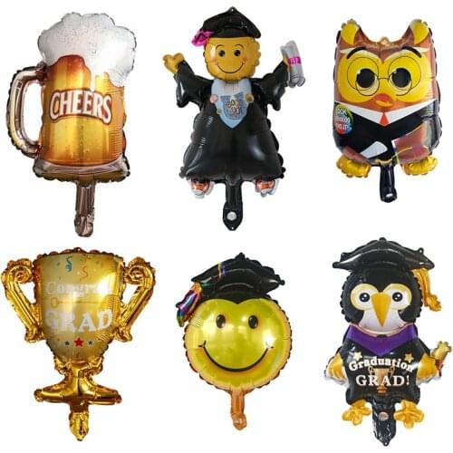 50pcs Mini Graduation Bottle Balloons Cup Graduation Gift Graduation Party Decor Balloon Graduation Congratulation Air Globos