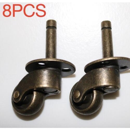 8PCS/LOT Retro Bronze Alloy Universal Screw Rod Casters European style furniture sofa wheel pulley -High:69mm