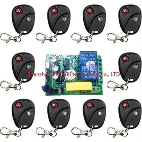 AC220V 2CH 2Channe Wireless Remote Control Switch System teleswitch 1*Receiver +10*Transmitters for Appliances Gate Garage Door