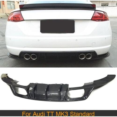 Car Rear Bumper Diffuser Lip Chin for Audi TT MK3 Standard 2015 - 2017 Rear Bumper Diffuser Lip Spoiler Guard Carbon Fiber