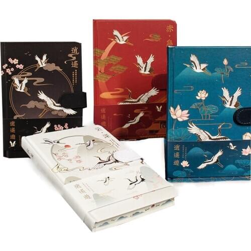 Notebook Books Chinese Style Ancient Forbidden City Crane Color Page Account Diary Stationery Libro Work Daily Business Office