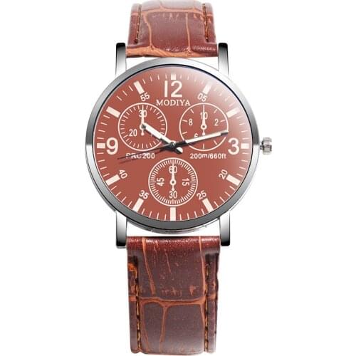 Mens Business Leather Band Men Watches Stainless Steel Case Watch Geneva Fashion Sport Analog Quartz Wrist Watch male clock