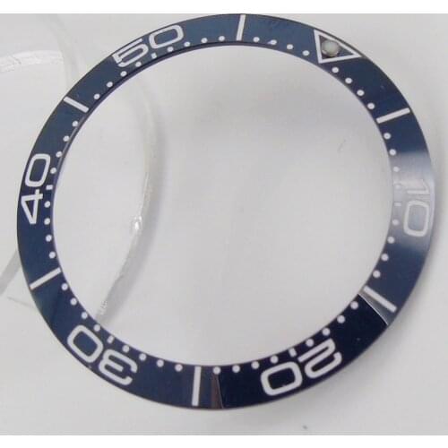 Watch parts 38mm blue white yellow ceramic bezel insert luminous dot fit 40mm watchcase SUB Automatic mens watch
