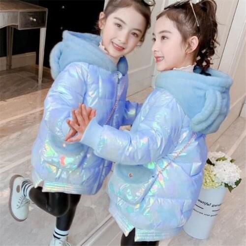 Girls Babys Down Coat Jacket Outwear 2021 Cute Thicken Autumn Winter Hooded Keep Warm Zipper Childrens Clothing