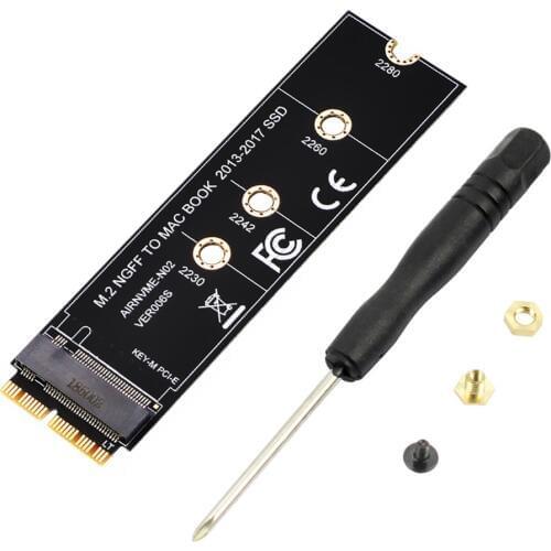 For Apple SSD Adapter M.2 NGFF M KEY PCIe AHCI SSD Adapter for MACBOOK Air 2013 2014 2015 2017 A1465 A1466 Pro A1398 A1502 A1419