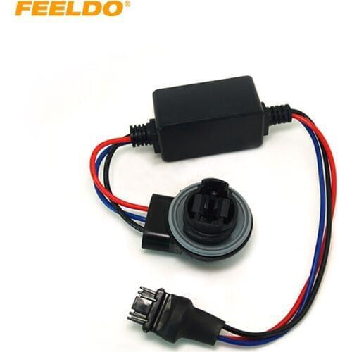 FEELDO 1Pc DC12V 3157B Turn Signal LED Decoder Adaptor Anti Hyper Flashing Error Free Canceller Kit Cancel Error #FD-2265