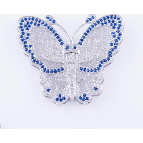 Hot Jewelry Big Zircon Butterfly Charms Connectors For Jewelry Making Wholesale Copper Micro Pave Animal Charms Bijoux Berloques