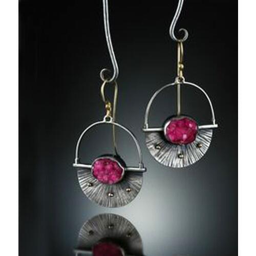 Indian Tribal Personality Red Dangle Drop Earings 2019 Boho Ethnic Vintage Hanging Earrings For Women Wedding Brincos Jewelry