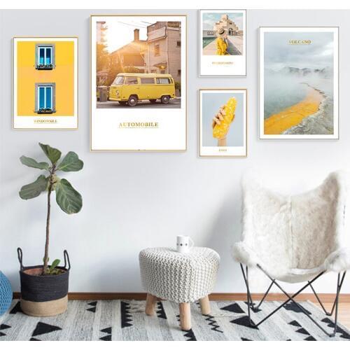 Canvas Painting Lake Volcano Girl Wall Art Nordic Posters And Prints Travel Home Decoration Pictures For Living Room