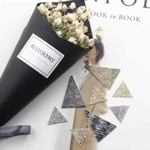 Copper Sparkling Gold Whike K Triangle Eardrop Charms Diy Pendant Necklace Material Jewelry Handmade Accessories 4pcs