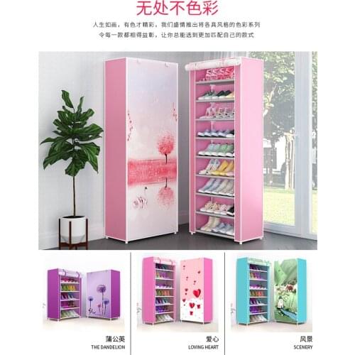 Multi-Layer Shoe Shelf Simple Door Dust-Proof Storage Household Economical Dormitory Shoe Cabinet European Style Cloth
