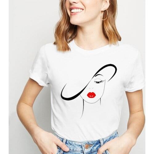 Fashion Face PrintingT-shirts Lady Summer Harajuku Tops T-shirt Funny Female Shirt Women T Shirt Casual Top Tees Femme Shirt