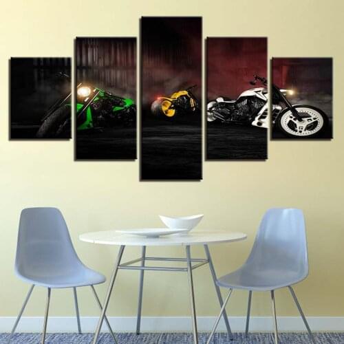 Framework Wall Art HD Printed Painting Modern Canvas 5 Panel Motorcycle Living Room Pictures Home Decoration Modular Poster