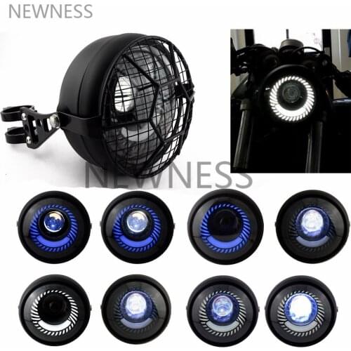 Motorcycle Retro LED Headlight Side Mount for M109R CG125 GN125 Cafe Racer Chopper Bobber Custom Front Headlamp Bracktes